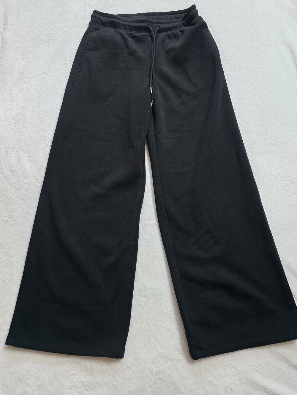 Ambiance Black Wide Leg Drawstring Sweatpants Size L
